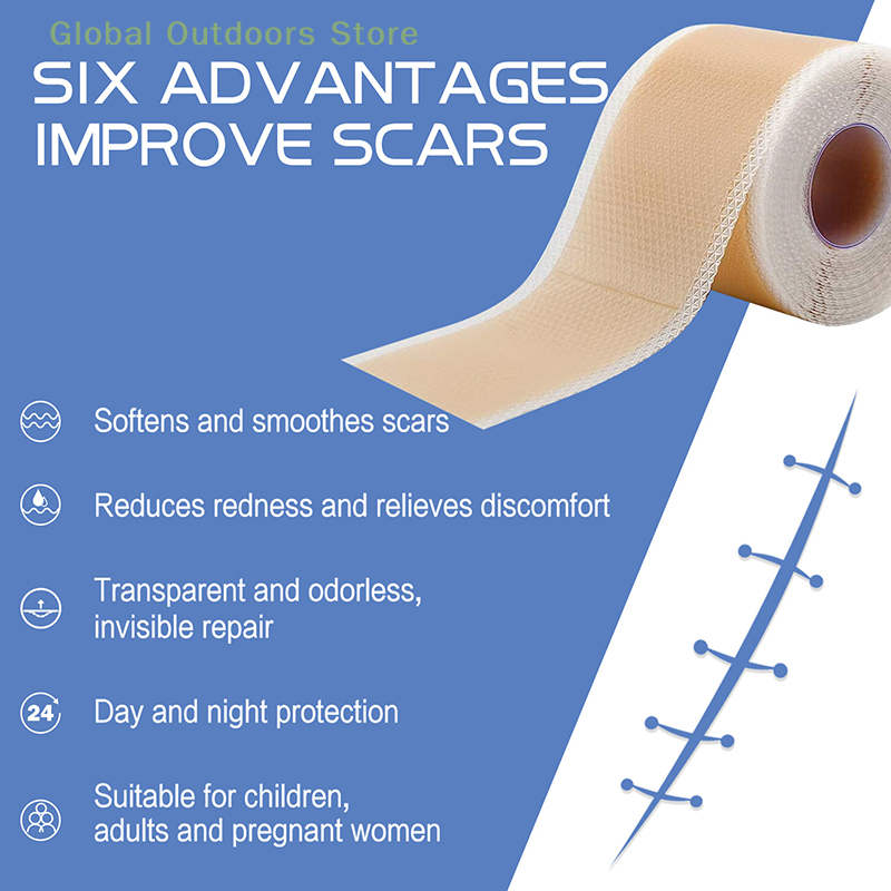 1Roll profesional silikon lembaran bekas luka luka bekas luka perawatan dapat digunakan kembali silikon bekas luka strip untuk Keloid, c-bagian, operasi, luka bakar