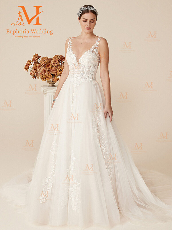 Женское свадебное платье, элегантное бальное платье из фатина на тонких бретельках, модель 2023