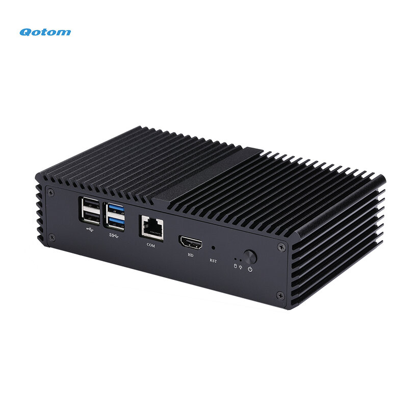 Qotom 4 LAN 미니 PC POE 게이트웨이 방화벽 라우터, 아폴로 레이크 셀러론 J3455 쿼드 코어 AES-NI