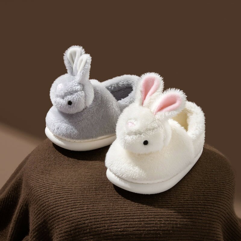 2023 Cute Plush Animal Slippers Women Lovely Bunny Rabbit Slides Indoor Bedroom Platform Slippers Fluffy Furry Soft Sole Shoes