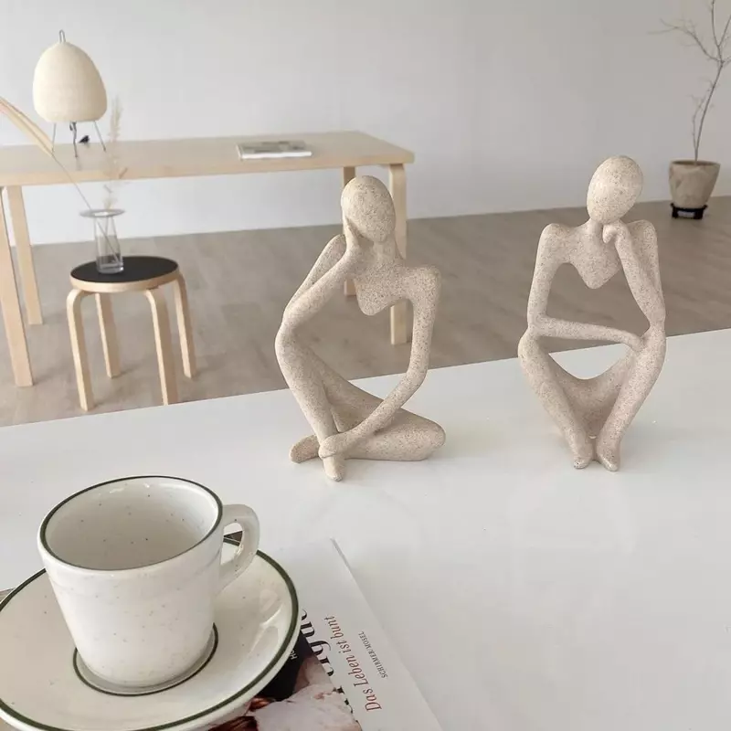 Figurine de Yoga Nordique Le Penseur, Sculptures Abstraites, Ornements de Bureau, Décoration de Maison, Salon, Document de Sable