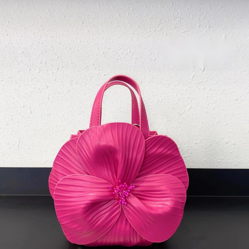 กระเป๋าถือและกระเป๋าเงินผู้หญิง3D กระเป๋างานราตรีสวยลายดอกไม้ฝรั่งเศส tas Jinjing bahu สวยใหม่