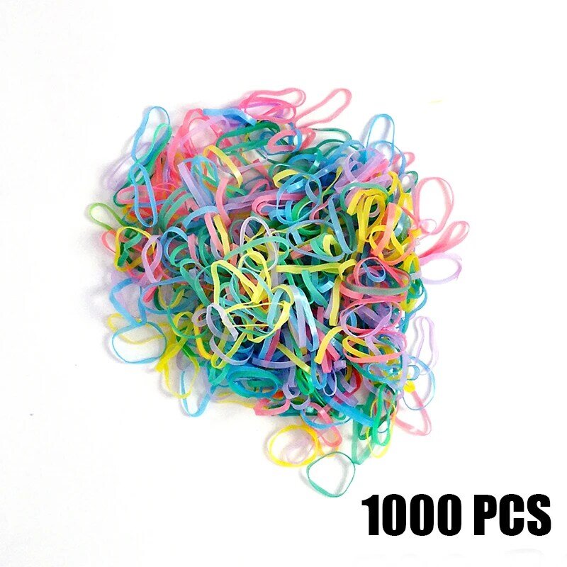 1000PCS Children's Rubber Band Disposable Small Colored Transparent Black Baby Girl Baby Hair Band Kids