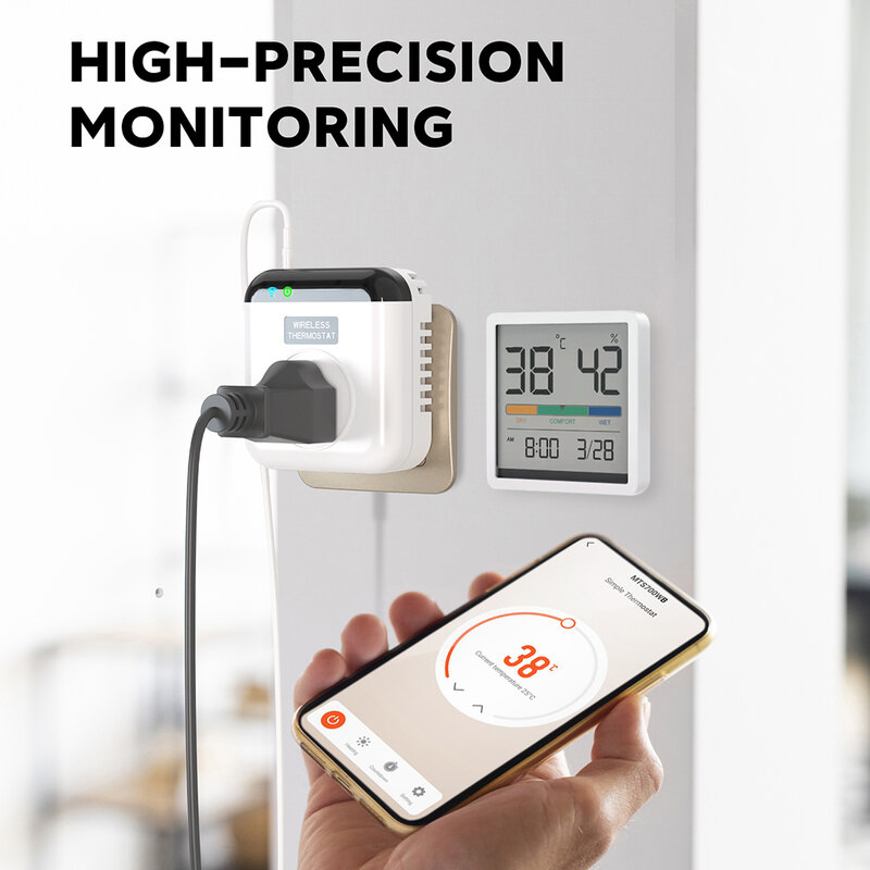 Tuya 10A Wifi Programmable Room Thermostat Countdown Plug Energy Saving Smart Socket Googles Home Alexa Remote Control
