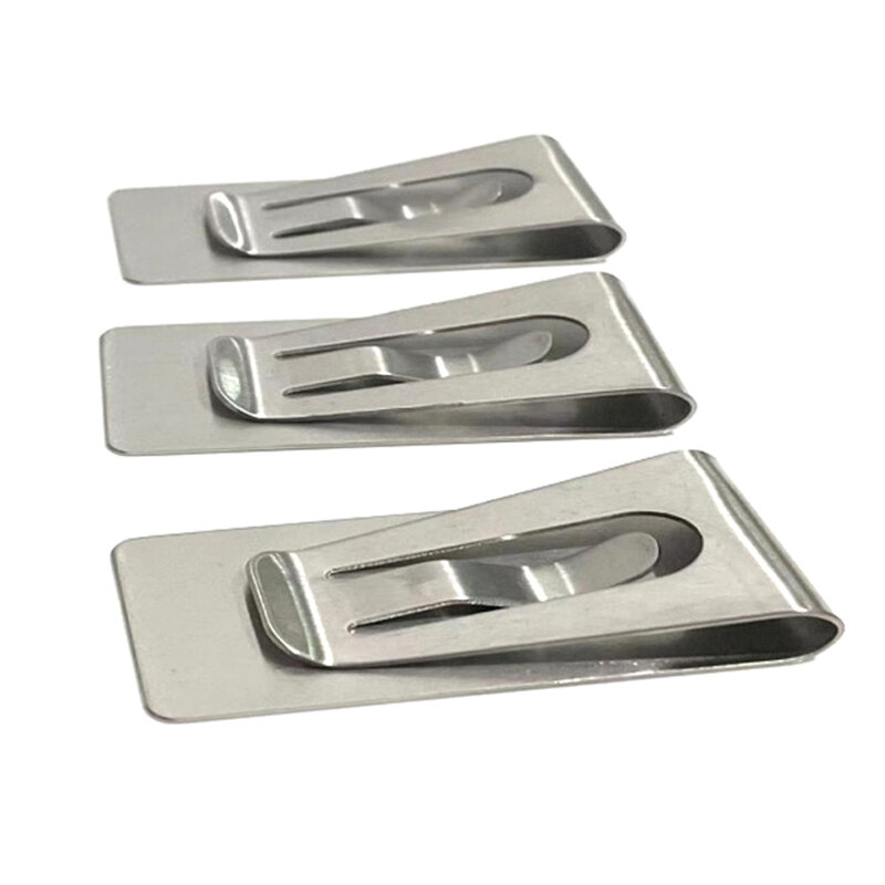 1PC Money Clip Mens Stainless Steel Silver Cash Holder Male Mini Purse Metal Bill Clamp Slim Pocket ID Credit Card Folder 2024