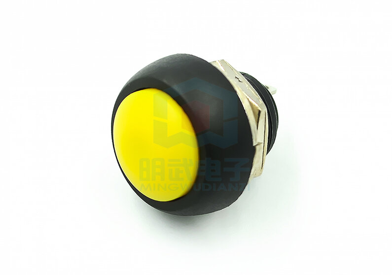 Piccolo pulsante di ripristino automatico impermeabile pulsante di blocco rotondo PBS-33B bianco e nero giallo arancione blu verde rosso 12mm