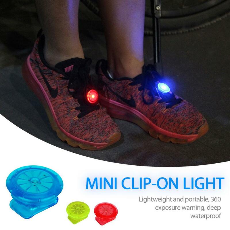 Multifuncional Mini LED Night Running Light, Luminous Shoe Clip, Luz de advertência, Clips de segurança para mochila ao ar livre, 3pcs