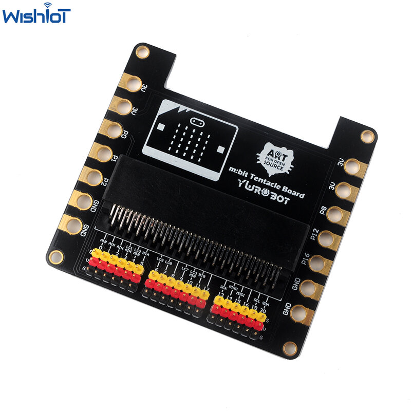 Placa de expansión de Microbit, placa de desarrollo, placa de tentáculo, placa adaptadora, soporte Micro:bit Goldfinger 3P, Cable, Clip de cocodrilo