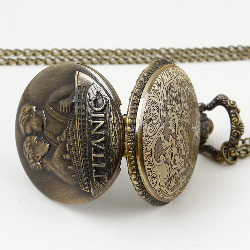 Relojes de bolsillo de cuarzo para parejas, pulsera con cadena y colgante, estilo Vintage, con temática de película clásica