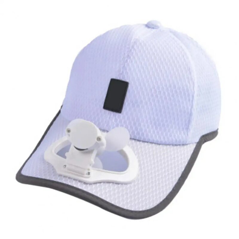 Boné de beisebol com USB Recarregável, Mini Ventilador, Protetor solar Algodão, Verão Mesh, Trucker Hat for Outdoor, Viseira solar