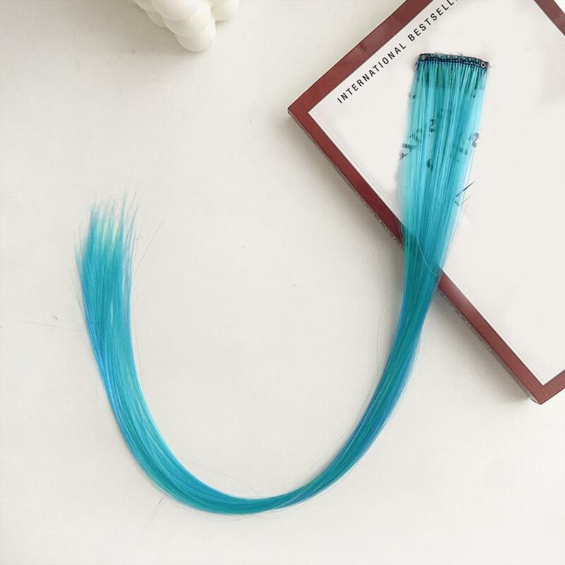 Peruca de fibra sintética com extensões de cabelo para mulheres, peça reta com clipe, ferramenta de maquiagem sem rastreamento, 50cm