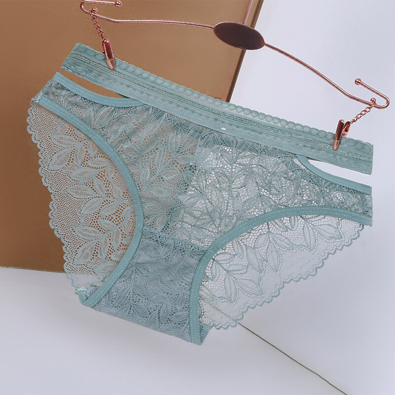 Women Sexy Mesh Full Lace See Though Underwear Transparent Seamless Hollow Knickers Panties Breathable Comfortble Thin Briefs