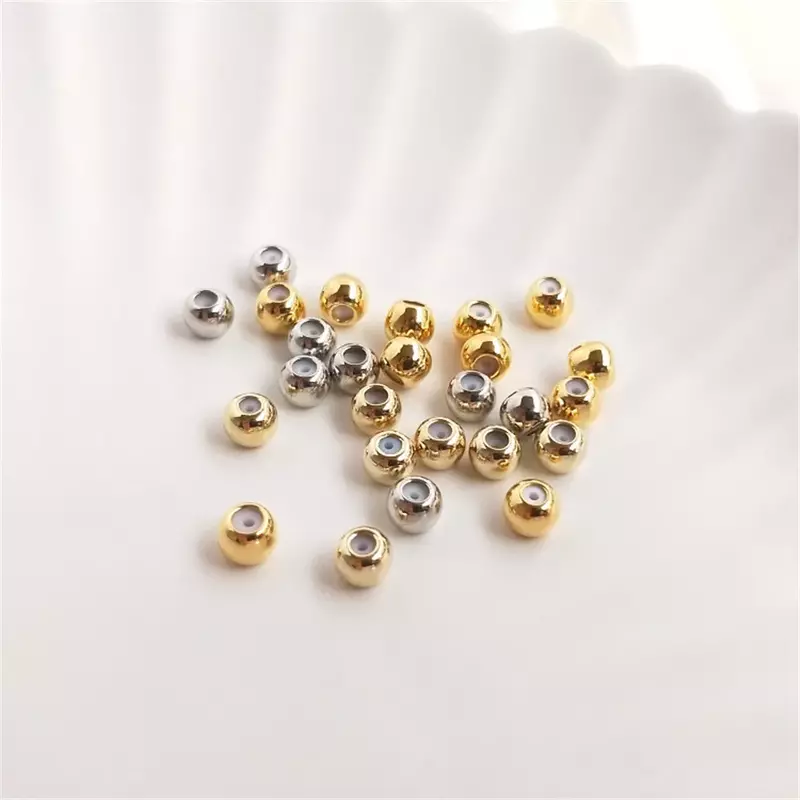 Lapisan emas 18K asli dengan manik-manik pemosisian gel silika rantai manik-manik dapat diatur DIY kalung buatan tangan Aksesori Perhiasan pertama