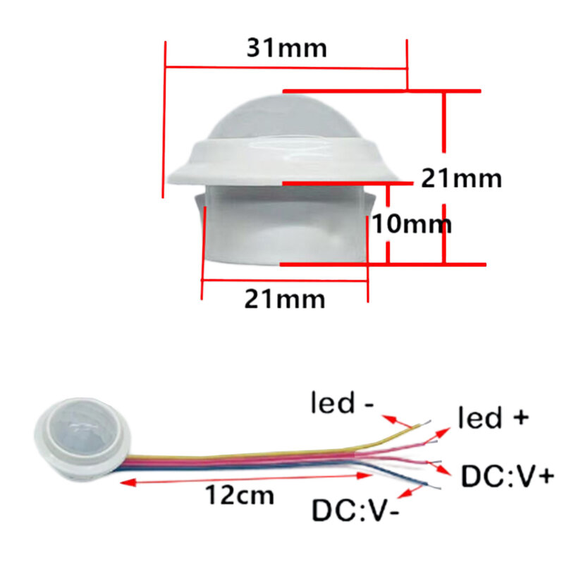 Commutateur de détecteur de mouvement infrarouge, gamme de tension, automatisé, conception intégrée, fonction de retard