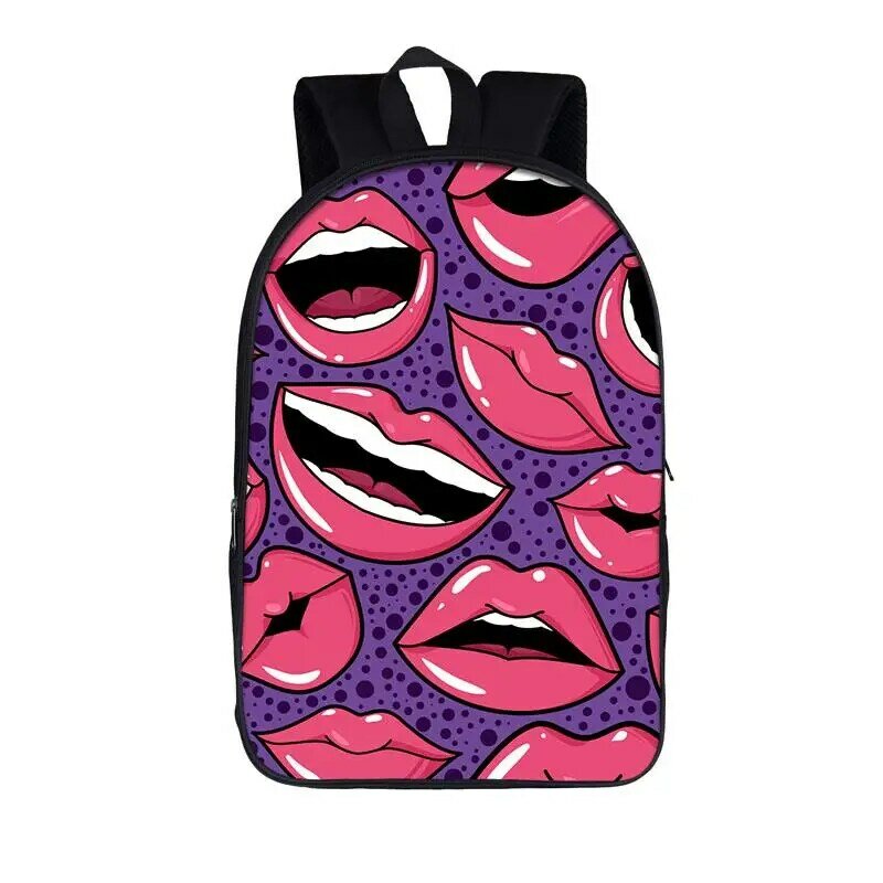 Рюкзак женский с леопардовыми губами и бабочками, милый школьный ранец для девочек-подростков, Дамский дорожный рюкзак для ноутбука