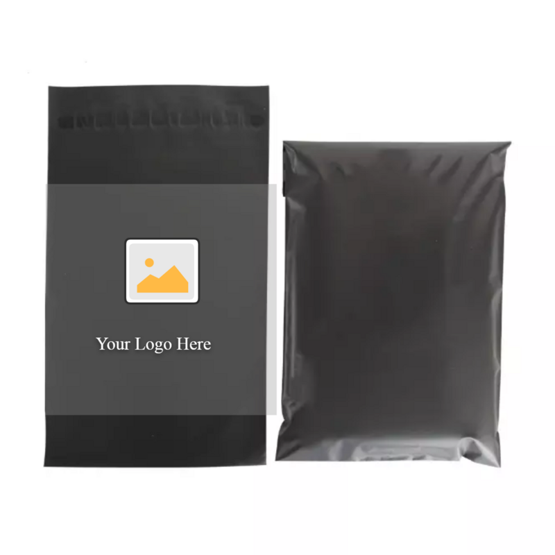 Bolsas de correo de polietileno con logotipo personalizado, sobres de tamaño, envío postal, embalaje, color blanco y negro