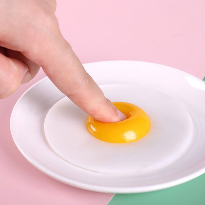Children Squeezing Poached Egg Kneading Toy Omelette Anti-Stress Adults Kids Healing Toy