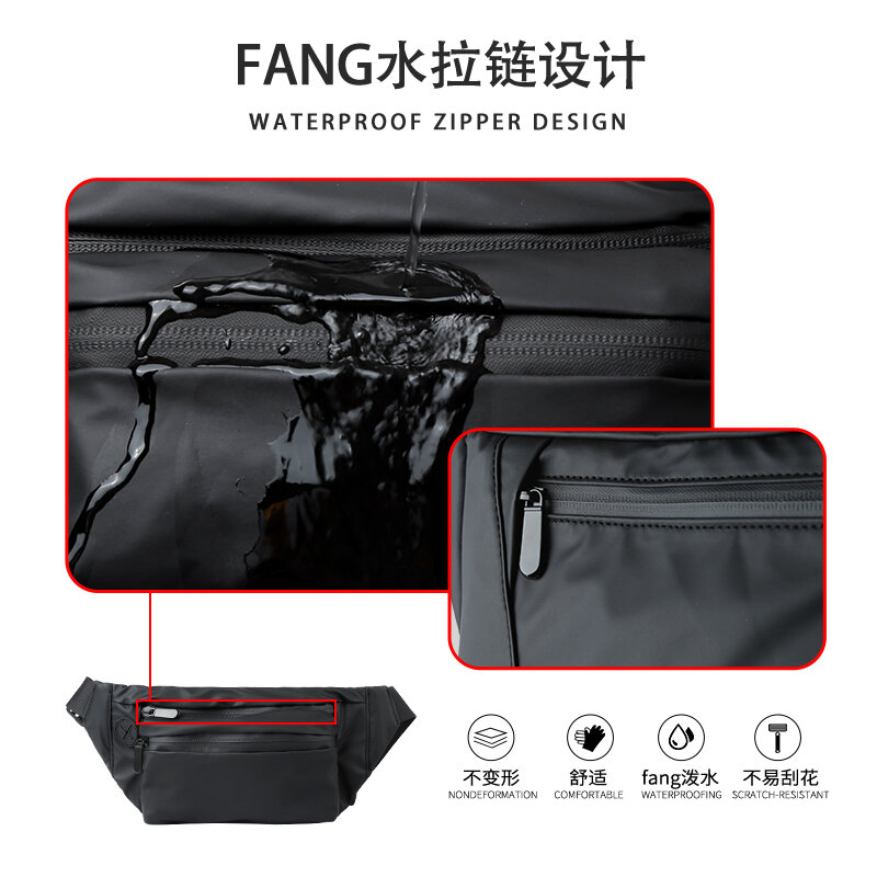Waterproof Man Waist Bag Fashion Chest Pack Outdoor Sports Crossbody Bag Casual Travel Male Bum Belt Bag