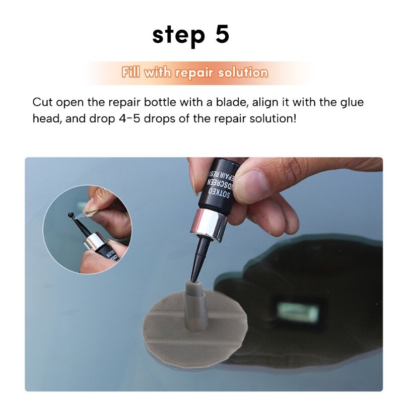 Pára-brisa automotivo rachado vidro polimento ferramenta mão fluido reparo rápido