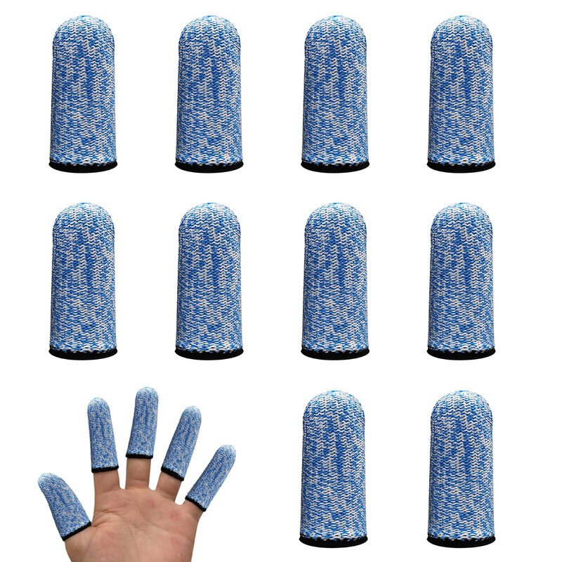 Cuna de dedo elástica transpirable, resistente al corte, reutilizable, ligera, para el trabajo, antideslizante, resistente al desgaste, 10 piezas