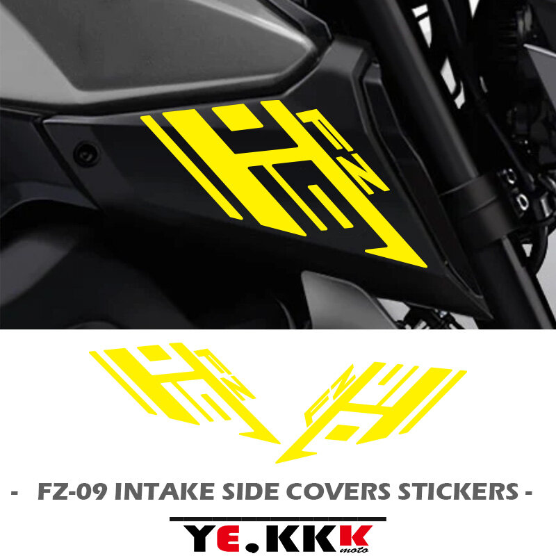 Set Stiker Penutup Samping Asupan Udara untuk YAMAHA FZ09 FZ-09 FZ09SP Dekorasi Fairing Kustom Berlubang 2014-2019