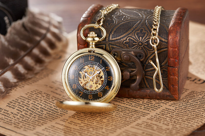 Luxury Mechanical Pocket Watch for Men Women Smooth Vintage Arabic numeral Dial Man Fob Chain Pendant Clock for Collection New