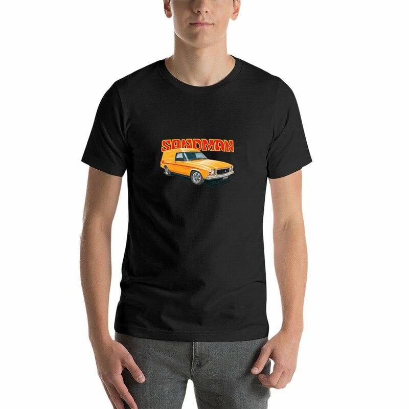 Holden HX Sandman Panelvan 디자인 티셔츠, 남성용 여름 탑, 블랙 운동 셔츠