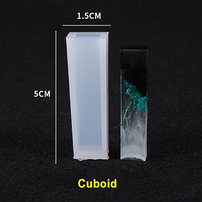 Llavero transparente hecho a mano, colgante de collar, forma de molde de silicona, gota de cristal Artificial, pegamento, cilindro largo de joyería, 1 unidad