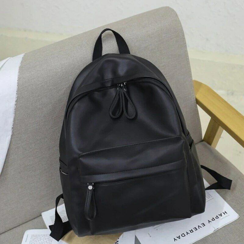 2023 New Fashion PU Leather School Backpack Laptop Backpack School Bag for Student Teenagers Boys Girls Travel Casual Bookbag