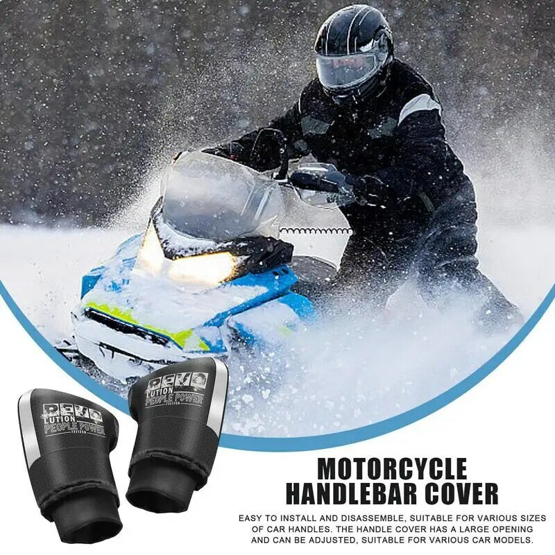 1 para kierownica motocykla muffy wodoodporne rękawice na kierownicę na skuterach śnieżnych zimowe termiczne rękawice motocyklowe rowerowe do E-roweru