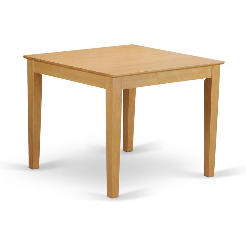 Ost-West-Möbel OXAB5-OAK-55 Oxford 5-teiliges modernes Ess-Set mit einem quadratischen Holztisch und 4 Oasen blauem Kunstleder u