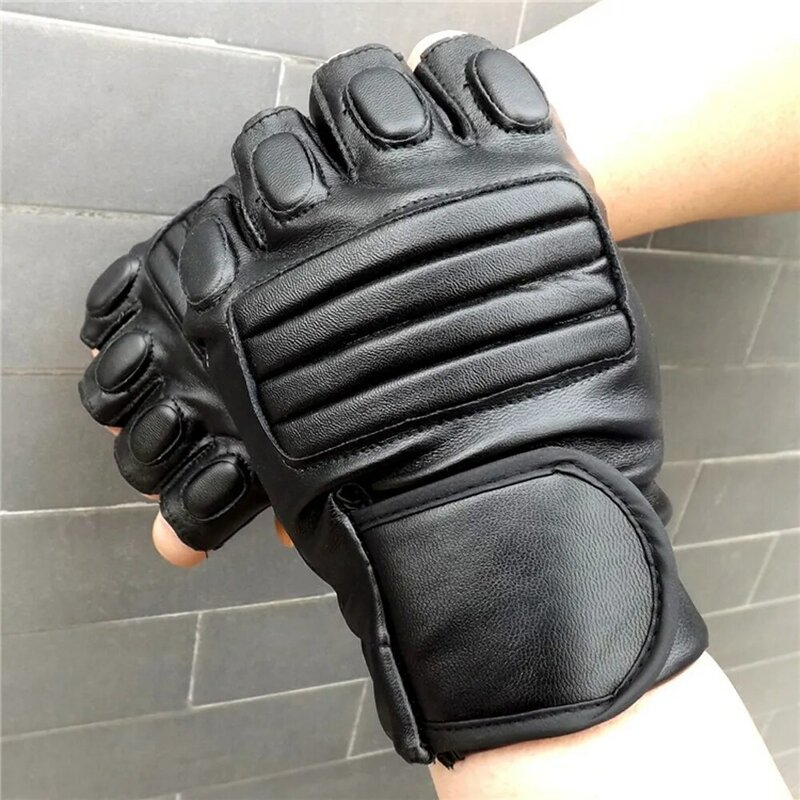 Fashion Men Winter Leather Motorcycle Sports Outdoor Protection Fighting Gloves Winter Leather Gloves Y2k For Elegant Women