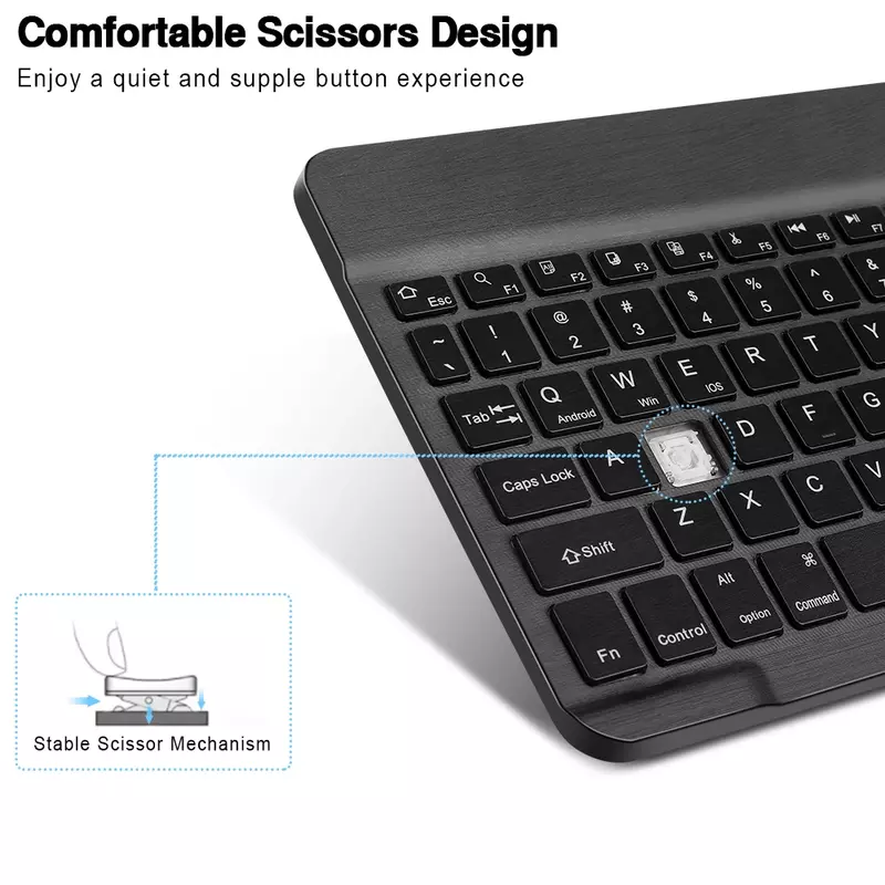 Mini teclado sem fio Bluetooth, Tablet retroiluminado, espanhol, recarregável, telefone celular, laptop