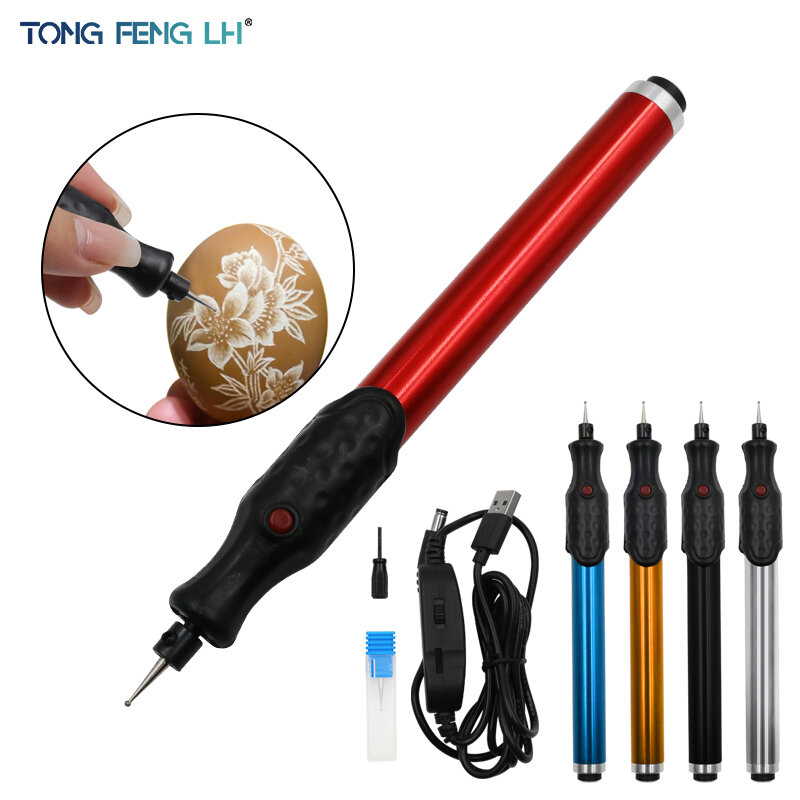 Mini Pengukir Listrik ปากกา + 5V สายไฟ DIY Miniature แกะสลักเครื่องมือสำหรับไม้พลาสติกโลหะแก้วหิน