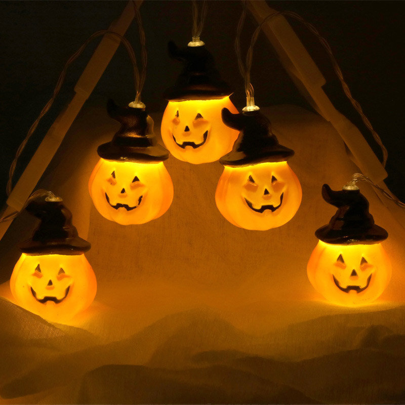 Lampu tali Halloween 8 mode lampu liburan untuk dekorasi pesta Halloween
