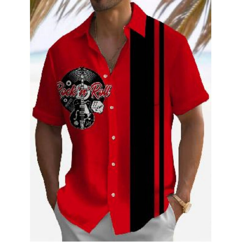 Chemise hawaïenne décontractée à manches courtes pour hommes, impression 3D, chemises respirantes, vêtements d'été