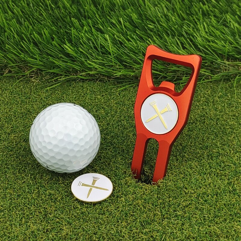 Caja de regalo creativa para Golf, horquilla verde de Metal, Clip para gorra, marcador de bola, juego de regalo