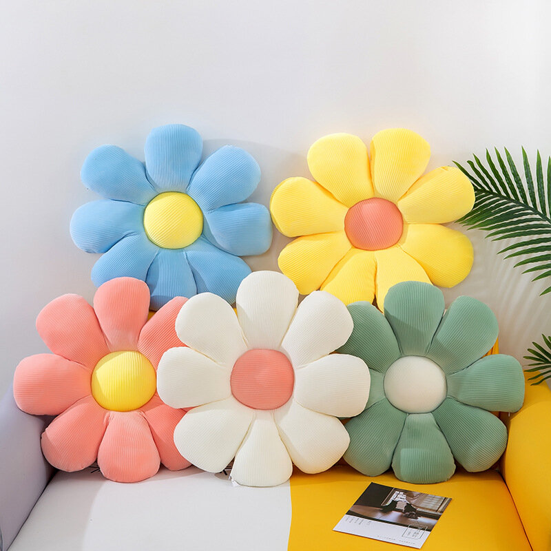 Feel Smooth Flower Stuffed  Plush Toy Throw Soft Plant Cartoon Chair Cushion Living Bedroom Home Decor Pillows Sofa Gifts