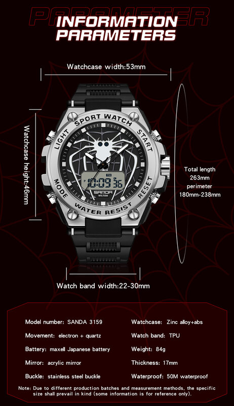 SANDA 2023 modne zegarki męskie sportowe wojskowe zegarki kwarcowe 50M zegarek wodoodporny na męski zegar Masculino 3159