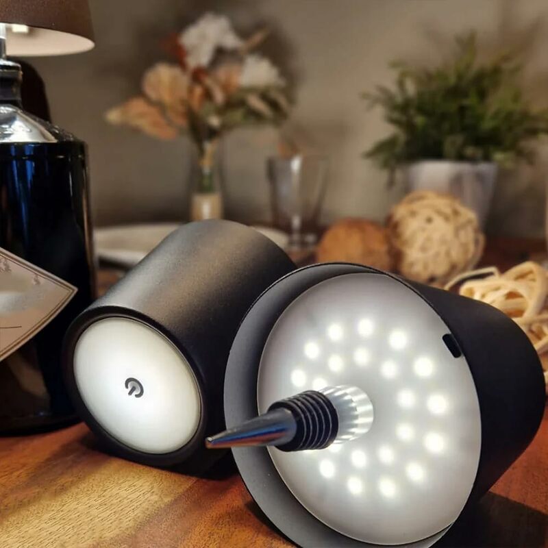 Pridola-Lampe LED en forme de bouteille de vin, sans fil, gradation en continu, tactile, lumière respiratoire RVB, 3 documents