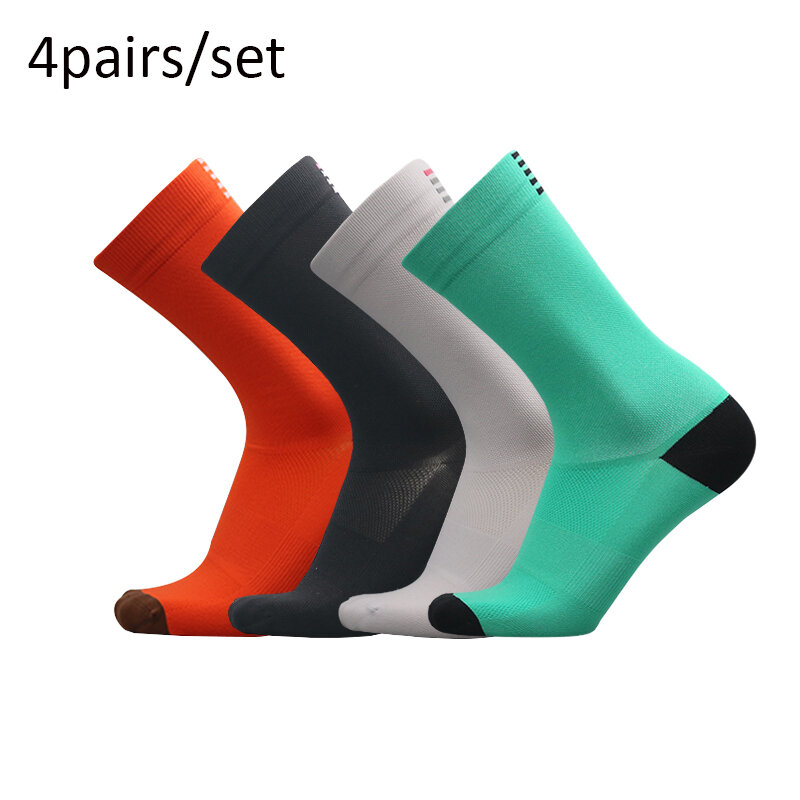 4 pairs High Quality Professional Brand Sport Socks Breathable Road Bicycle Socks Outdoor Sports Racing Cycling Socks Footwear