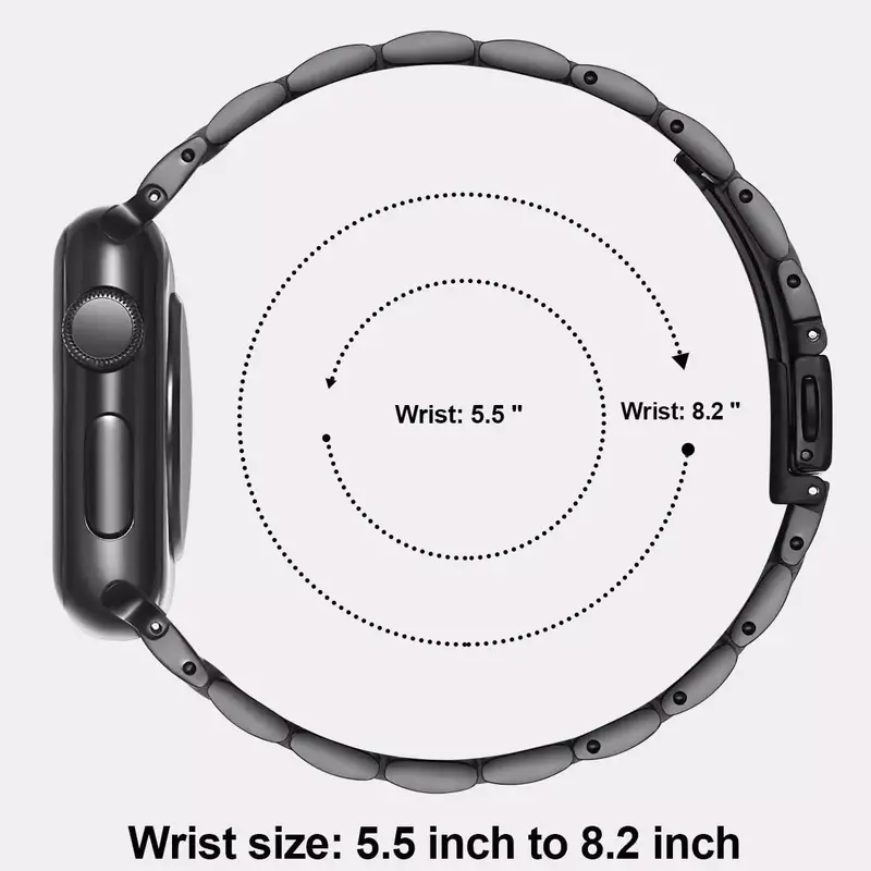 Correa de acero inoxidable para Apple Watch Ultra 2, pulsera de Metal de 49mm, 42mm y 44mm para iWatch Series 9, 8, 7, 6, SE, 5, 4, 3, mujer, 45mm y 41mm