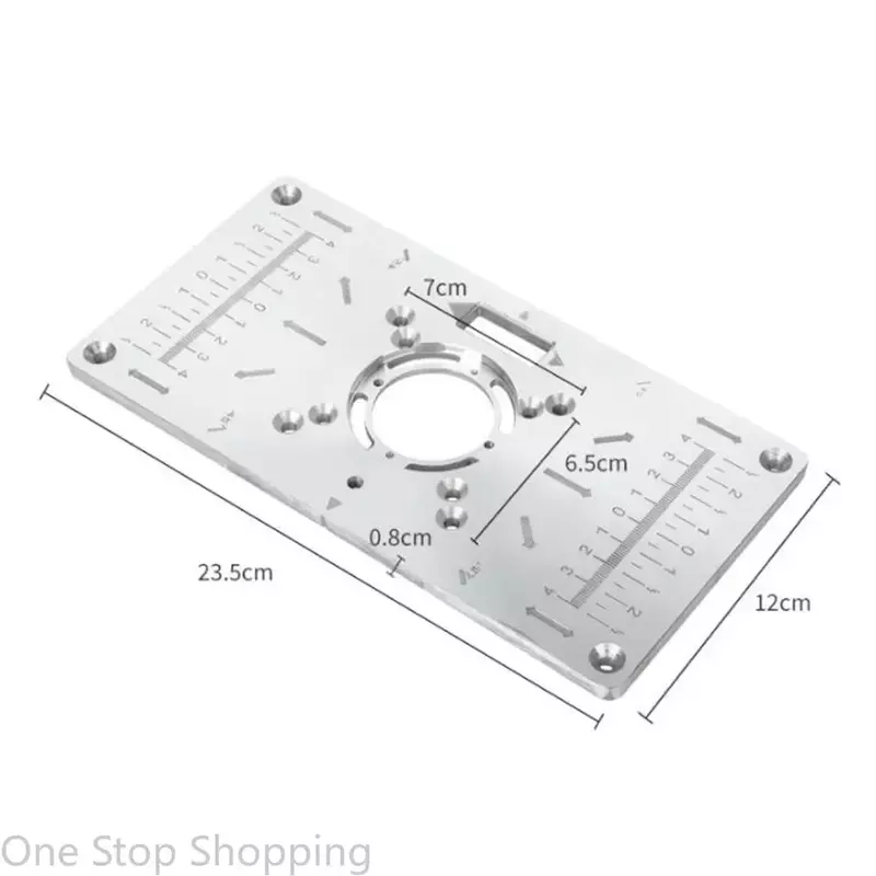 Multifunctional Aluminium Router Table Insert Plate for Electric Wood Milling Trimming Machine Woodworking Benches