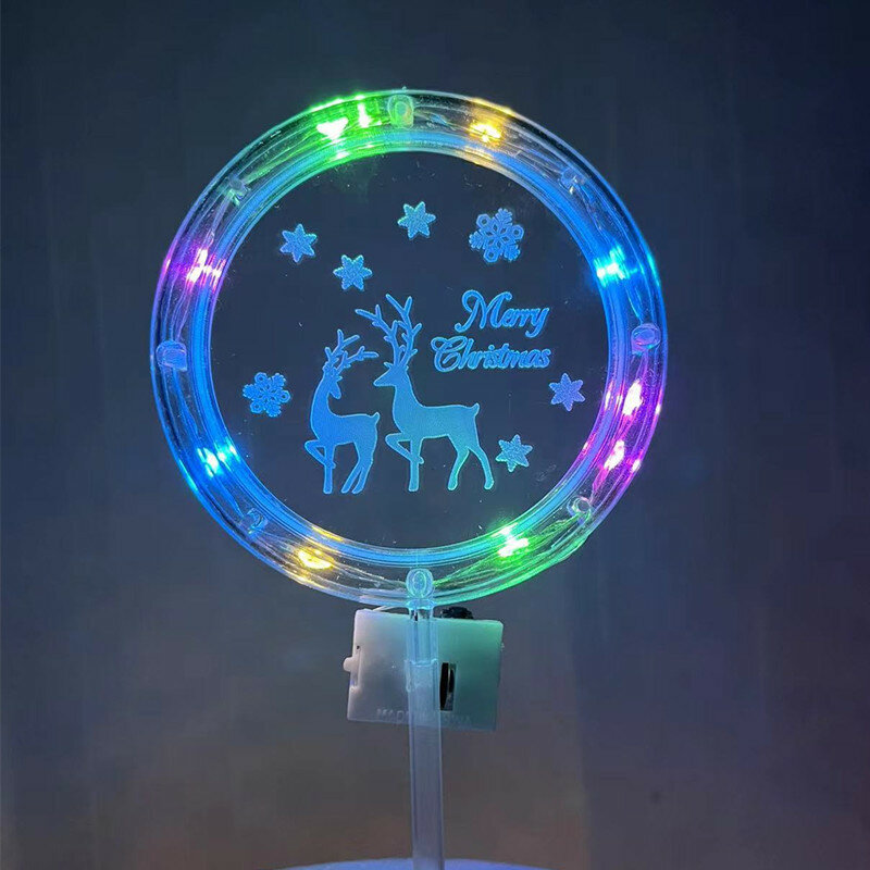 10/30pcs LED Back kuchen Nachtlicht runde Form leuchtende Acryl lampe Plug-in Cupcake blinkende Party Weihnachten Dekor Beleuchtung
