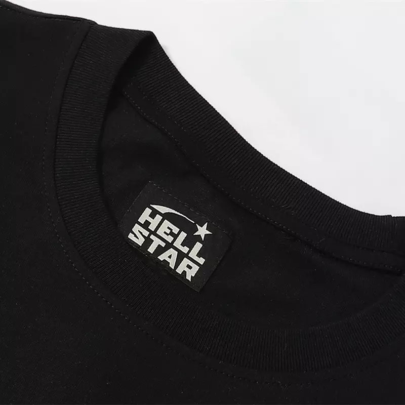 Camiseta con estampado de Hellstar Y2K para hombre, camisa con estampado de Hip Hop, transpirable, Punk, Retro, cuello redondo, logotipo grande, novedad de 2024