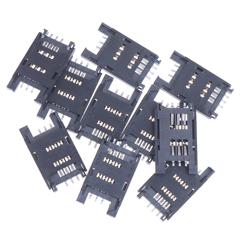 10pcs/lot SIM Card Holder 6P SMT SMD 6 Pin Card Socket/ 6Pin Slot/ Seats/ Holder Connector For Phone