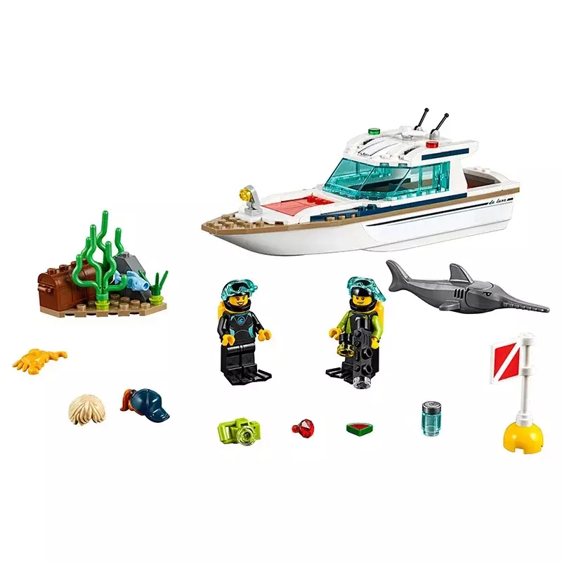 148PCS Building Blocks Diving Yacht Model Enlighten Bricks Compatible Lepining City Series Toys Children Christmas Gift