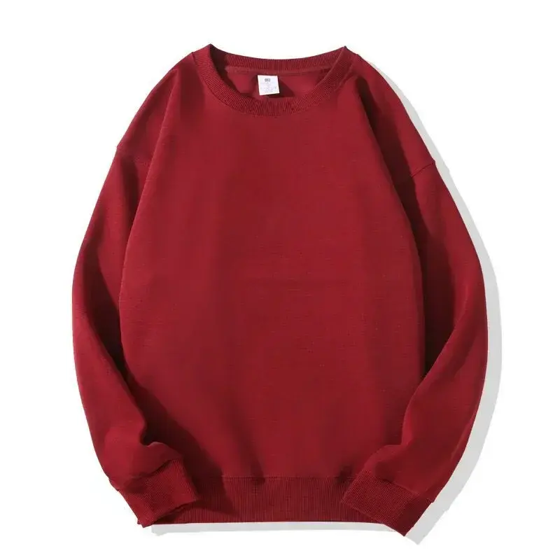 Camisola feminina com gola redonda, blusa esportiva casual, encaixe solto, primavera e outono, na moda
