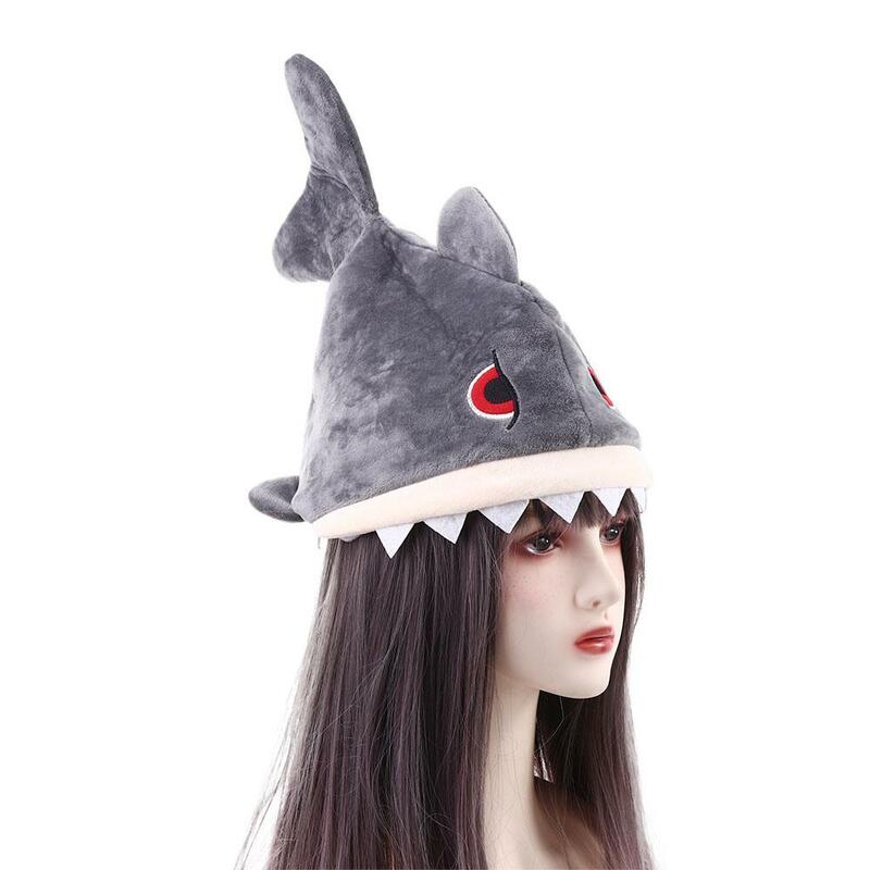 Zimowa ciepła pluszowa zabawka pluszowe czapki na kostium halloweenowy dla dzieci występ czapka Cosplay Shark czapka w kształcie zwierzęcia pluszowa czapka rekina