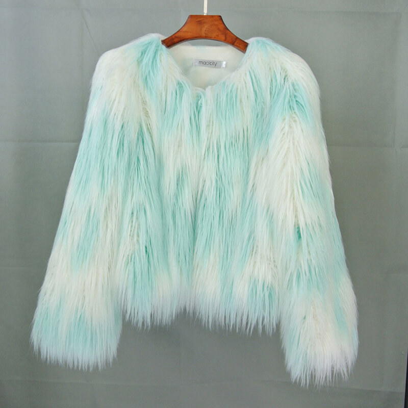 Fur faux fur coat Korean tie-dyed washed wool women  coat